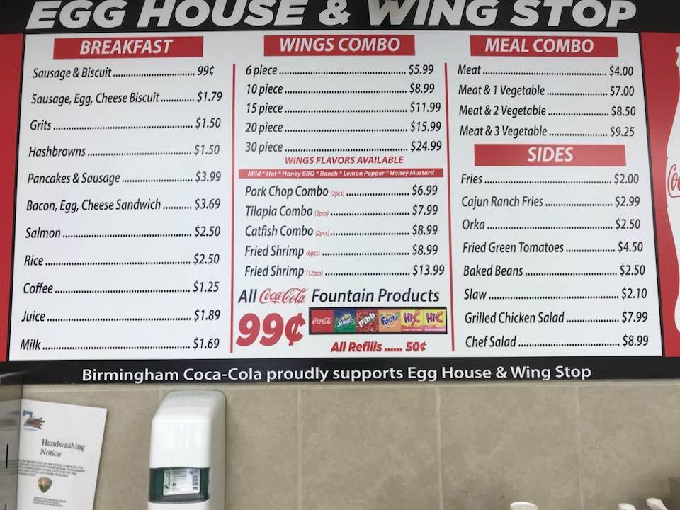 Egg House & Wings | restaurant | 4019 Vanderbilt Rd, Birmingham, AL 35217, USA | 2055180666 OR +1 205-518-0666