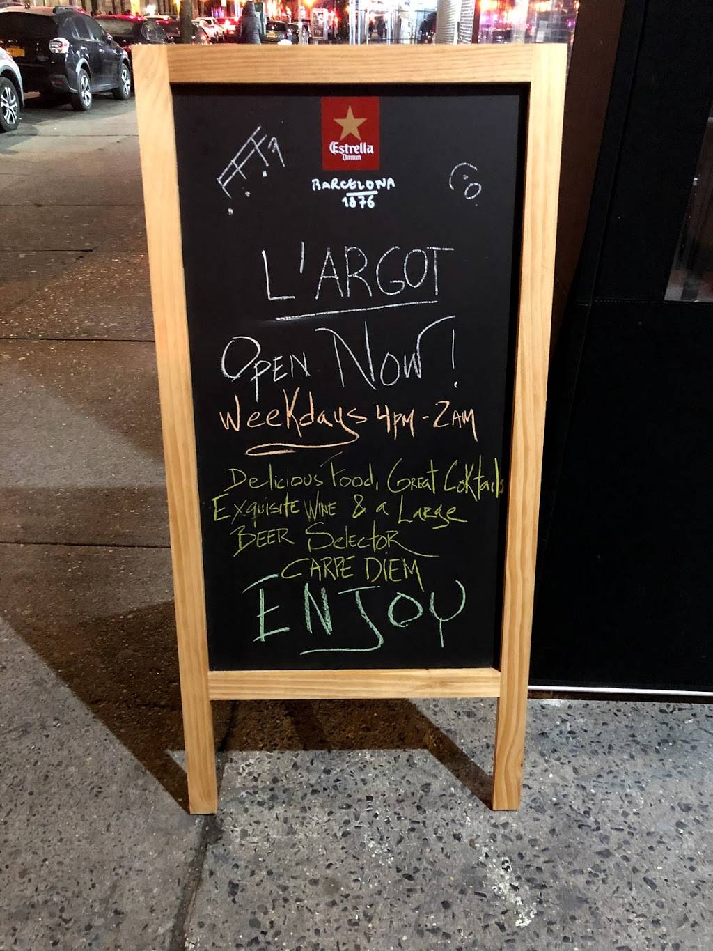 L ARGOT | restaurant | 142 Hamilton Pl, New York, NY 10031, USA | 6468580312 OR +1 646-858-0312