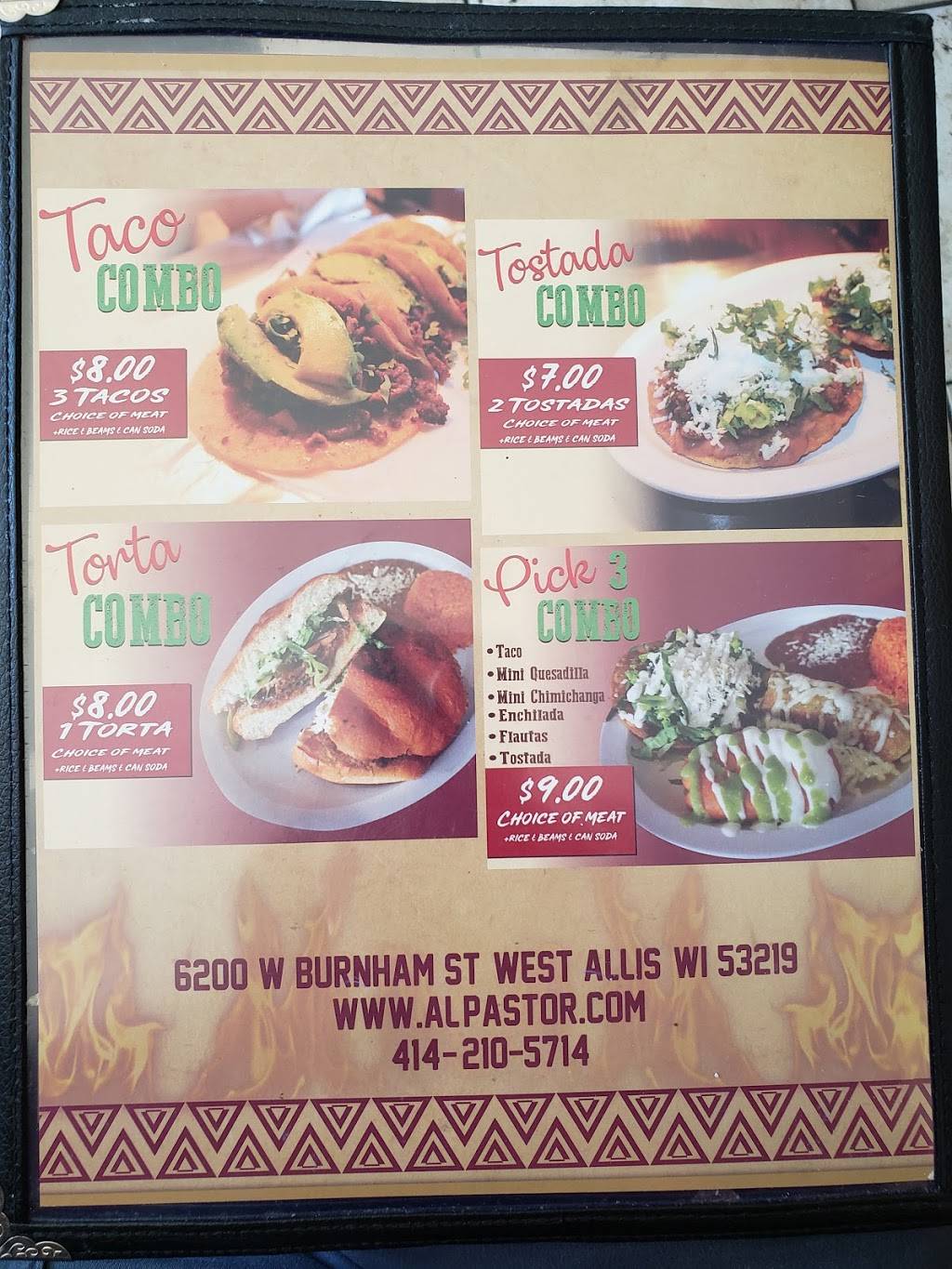 Al Pastor Mexican Cuisine | restaurant | 6200 W Burnham St, West Allis, WI 53219, USA | 4142105714 OR +1 414-210-5714