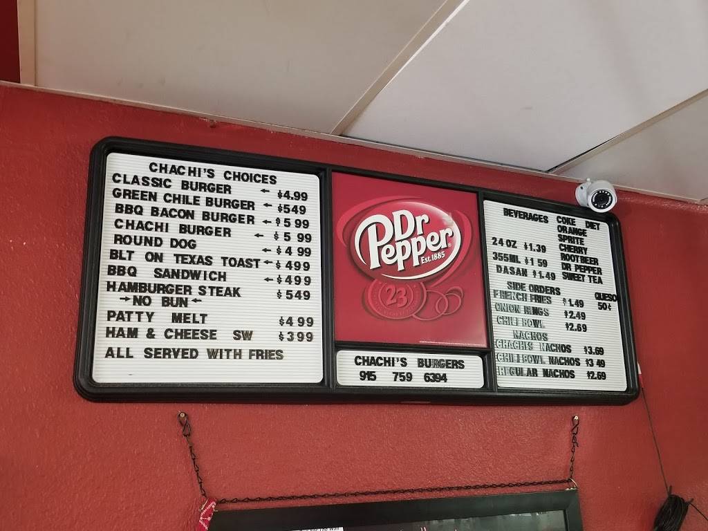 Chachis Burgers | restaurant | 10176 McCombs St, El Paso, TX 79924, USA | 9157596394 OR +1 915-759-6394