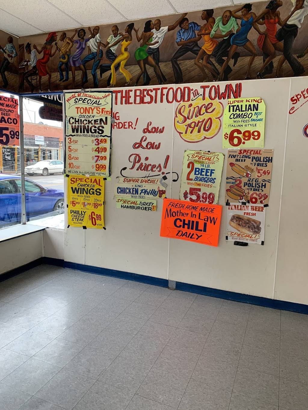 Tonys Carryouts | restaurant | 101 E 47th St, Chicago, IL 60653, USA | 7732855235 OR +1 773-285-5235