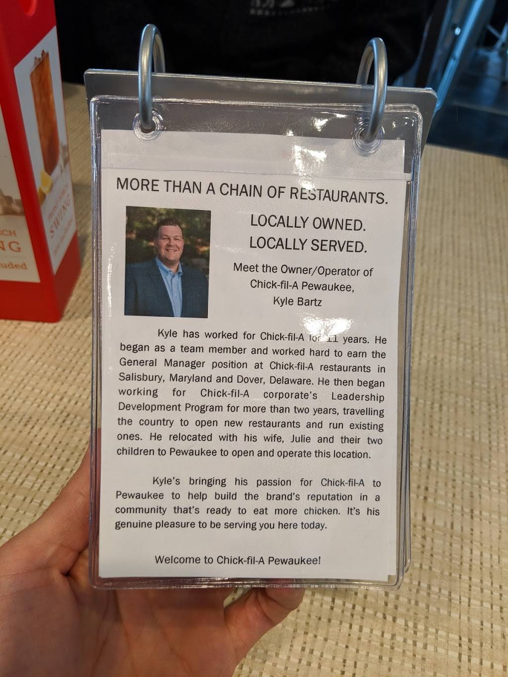 Chick-fil-A Pewaukee | restaurant | 1454 Capitol Dr, Pewaukee, WI 53072, USA | 2626910537 OR +1 262-691-0537