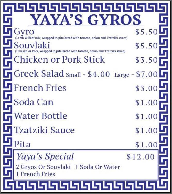Yayas Gyros | restaurant | 1468 Middle Country Rd, Centereach, NY 11720, USA | 6318889292 OR +1 631-888-9292
