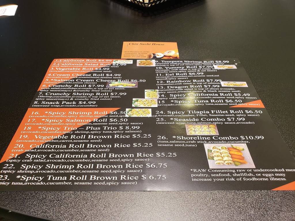 Chin Sushi House | restaurant | 49 W Maryland St, Indianapolis, IN 46204, USA | 3172952288 OR +1 317-295-2288