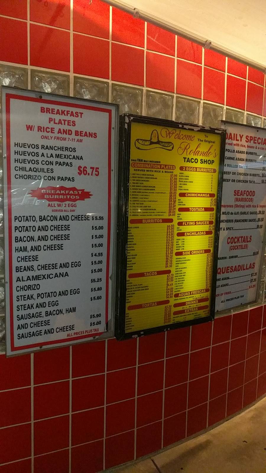 Rolandos Taco Shop | restaurant | 6030 Mission Gorge Rd, San Diego, CA 92120, USA | 6192835369 OR +1 619-283-5369