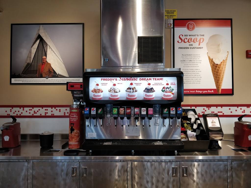 Freddys Frozen Custard & Steakburgers | restaurant | Crown Point Center, 18424 Cottonwood Dr, Parker, CO 80138, USA | 3038058855 OR +1 303-805-8855