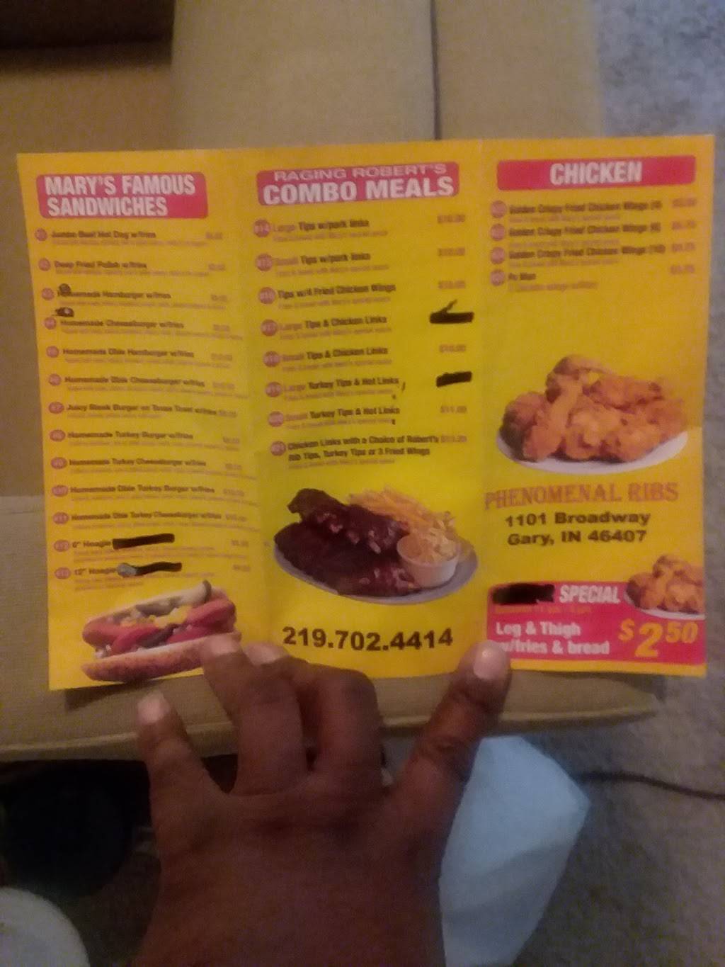 Phenomenal Ribs | restaurant | 1101 Broadway, Gary, IN 46407, USA | 2197024414 OR +1 219-702-4414