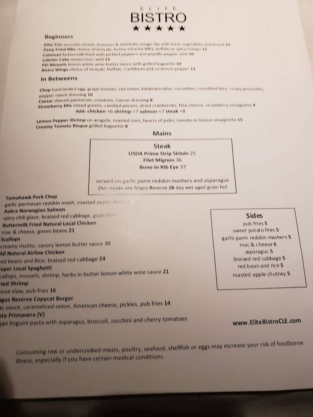 Elite Bistro | restaurant | 2195 Lee Rd, Cleveland Heights, OH 44118, USA | 2162737283 OR +1 216-273-7283