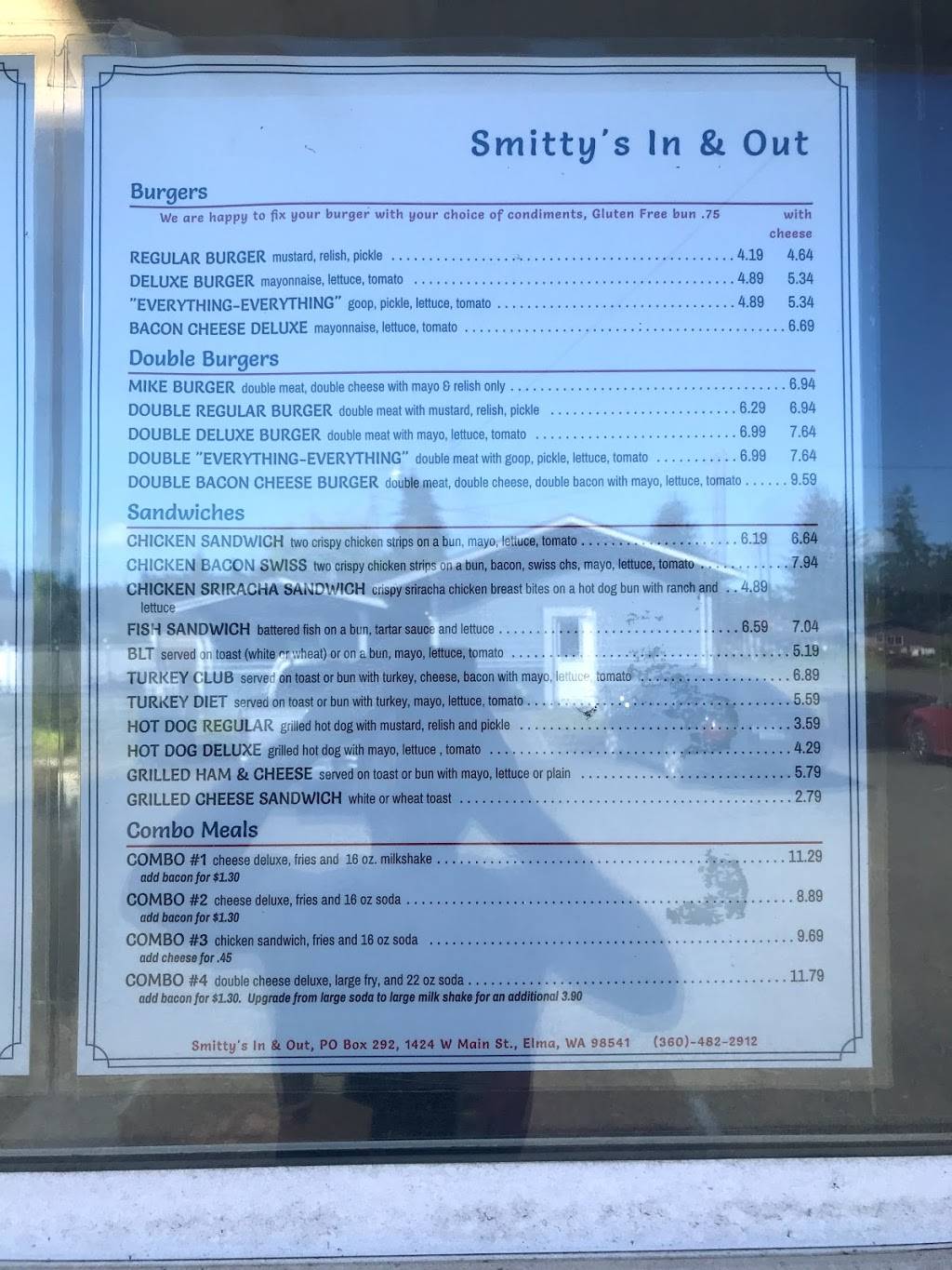 Smittys In & Out | restaurant | 1424 W Main St, Elma, WA 98541, USA | 3604822912 OR +1 360-482-2912