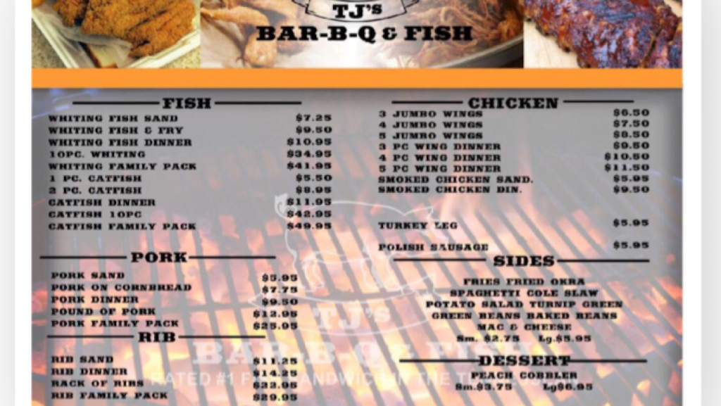 TJs BarBQ And Fish | restaurant | 1104 Ed Temple Blvd, Nashville, TN 37208, USA | 6153291200 OR +1 615-329-1200