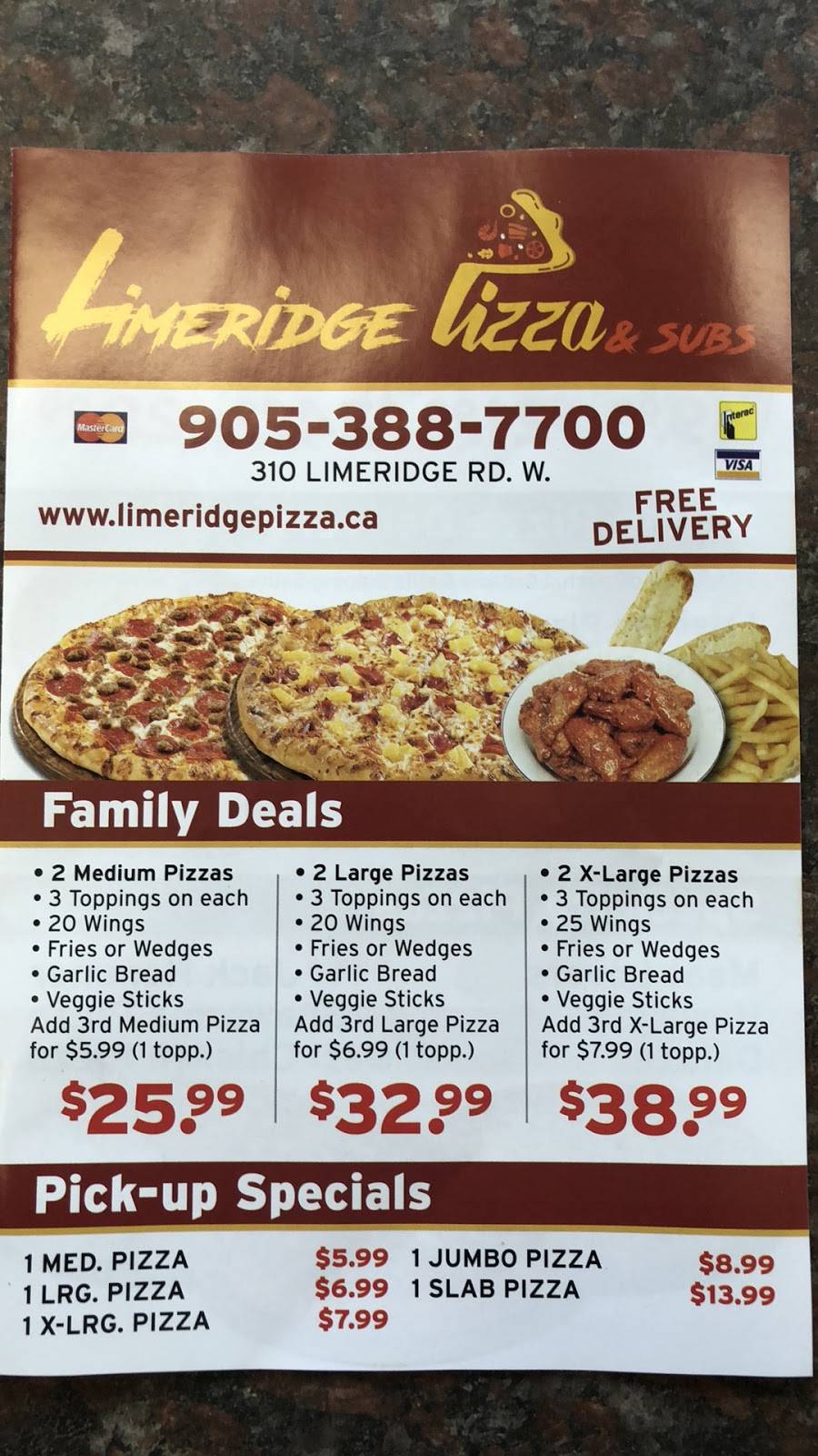 Limeridge Pizza & Subs | restaurant | 310 Limeridge Rd W, Hamilton, ON L9C 2V2, Canada | 9053887700 OR +1 905-388-7700