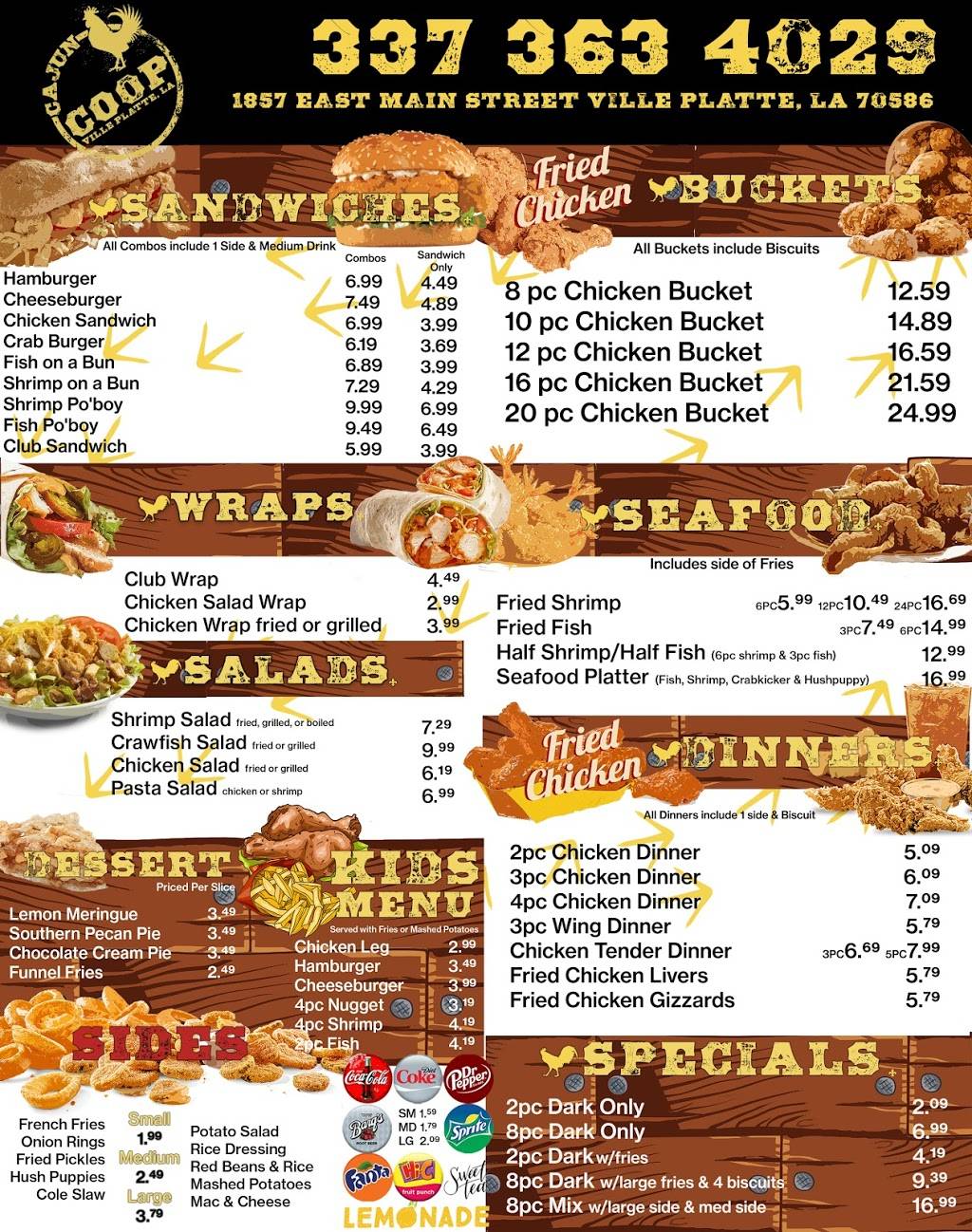 Cajun Coop | meal takeaway | 1857 E Main St, Ville Platte, LA 70586, USA | 3373634029 OR +1 337-363-4029