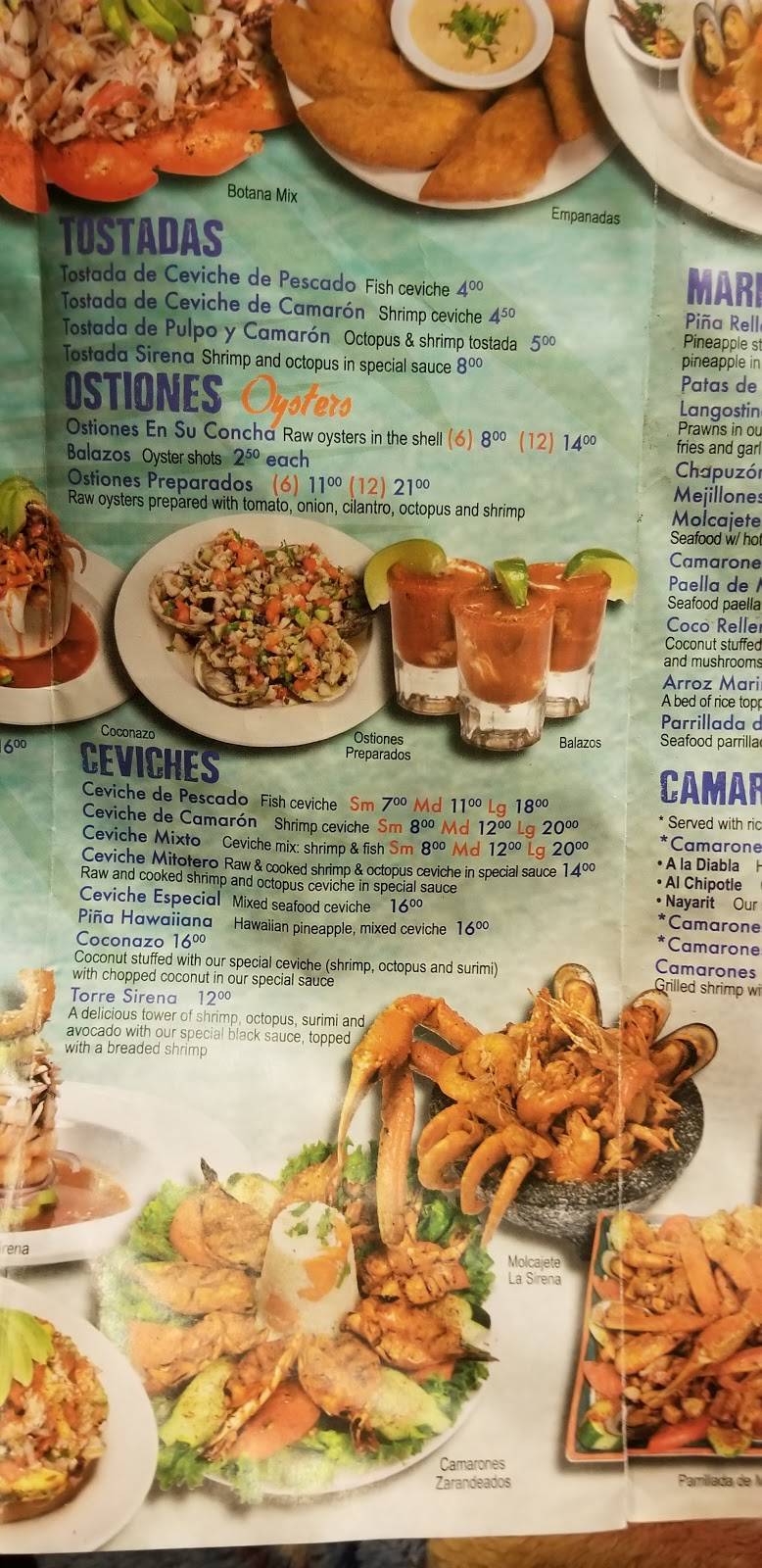 Mariscos La Sirena | restaurant | 5087 S Archer Ave, Chicago, IL 60632, USA | 7733062940 OR +1 773-306-2940