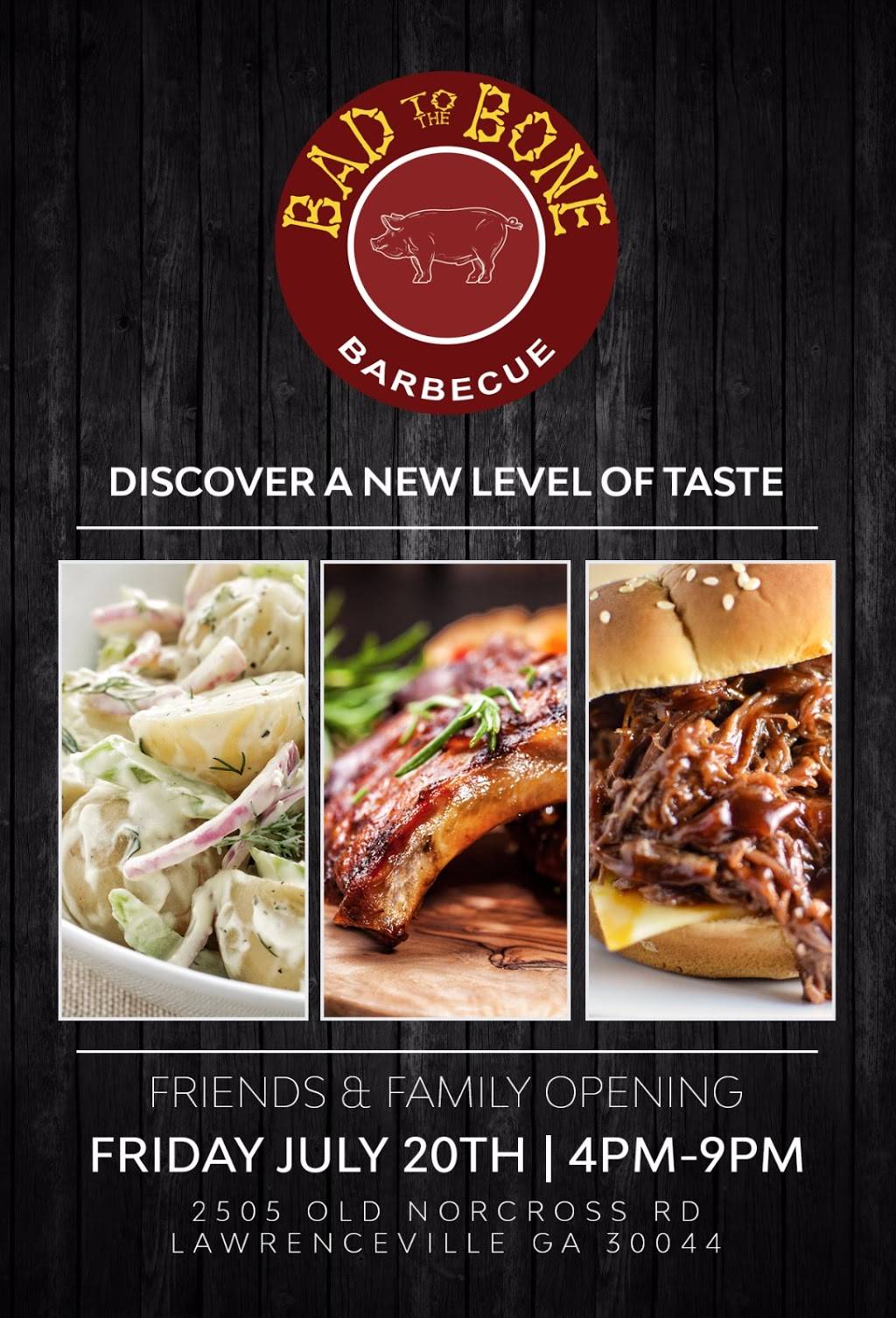 Bad to the Bone BBQ | restaurant | 2505 Old Norcross Rd, Lawrenceville, GA 30044, USA | 7702778766 OR +1 770-277-8766