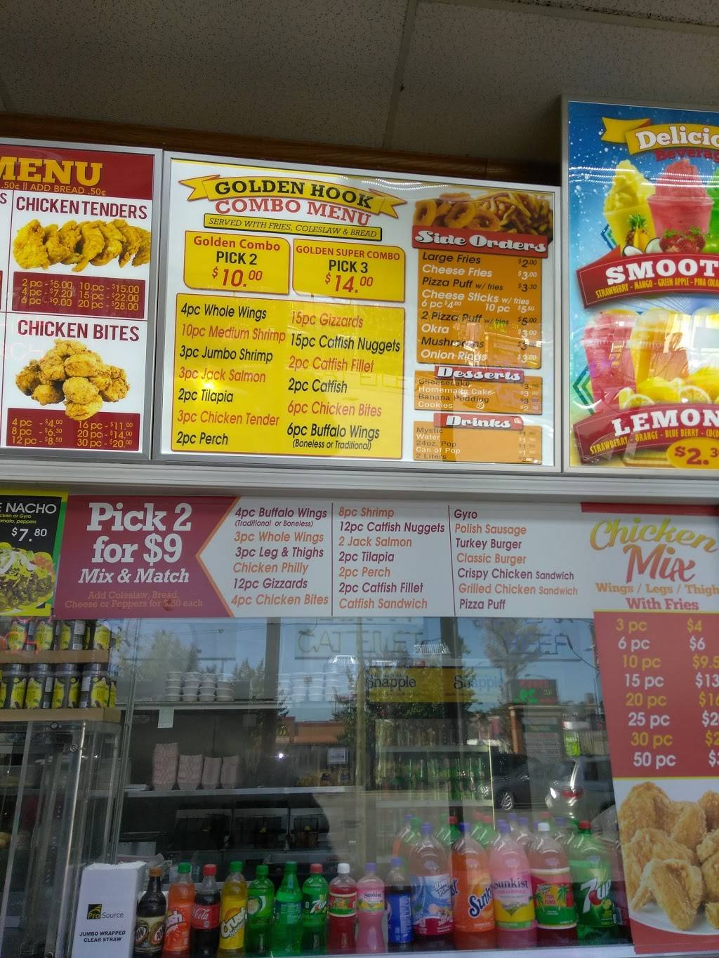 Golden Hook Fish & Chicken | restaurant | 5215 W Chicago Ave, Chicago, IL 60651, USA | 7732616666 OR +1 773-261-6666