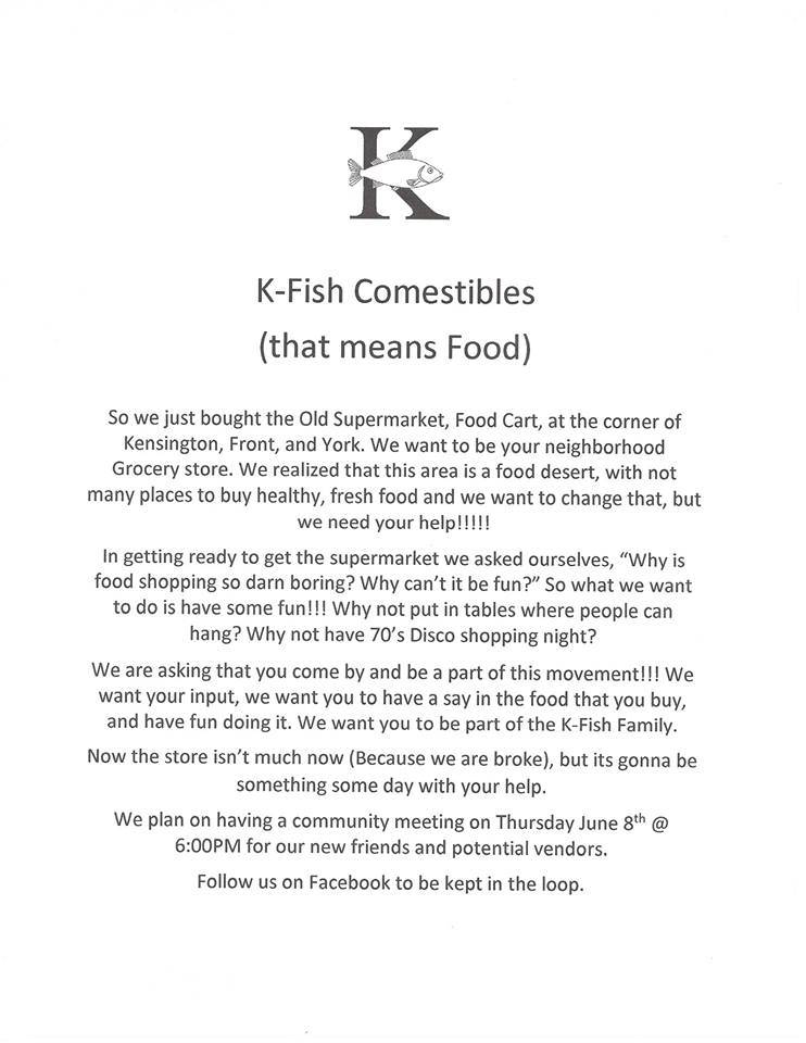 Brick Oven Pizza and Groceries (K Fish) | meal takeaway | 2400 Kensington Ave, Philadelphia, PA 19125, USA | 2156344304 OR +1 215-634-4304