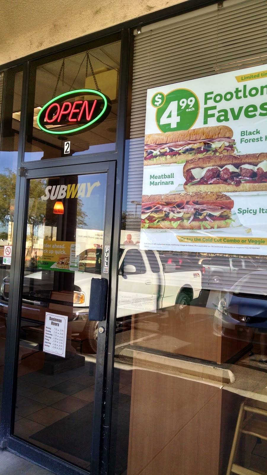 Subway | restaurant | Kings Inn Center, 10659 Grand Ave Suite A-2, Sun City, AZ 85351, USA | 6239332878 OR +1 623-933-2878