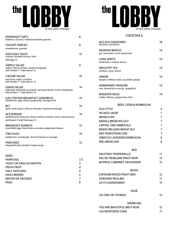 The Lobby at Ace Hotel Chicago | restaurant | 311 N Morgan St, Chicago, IL 60607, USA | 3127641908 OR +1 312-764-1908