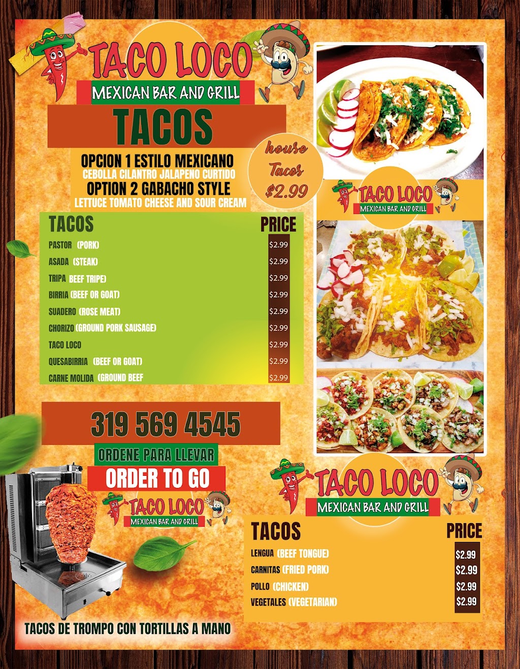 Taco Loco | restaurant | 1755 Boyrum St, Iowa City, IA 52240, USA | 3195694545 OR +1 319-569-4545