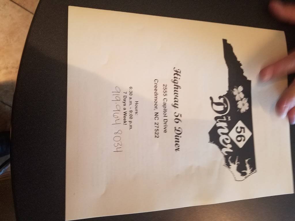 Diner 56 | restaurant | 2555 Capitol Dr, Creedmoor, NC 27522, USA | 9199648034 OR +1 919-964-8034