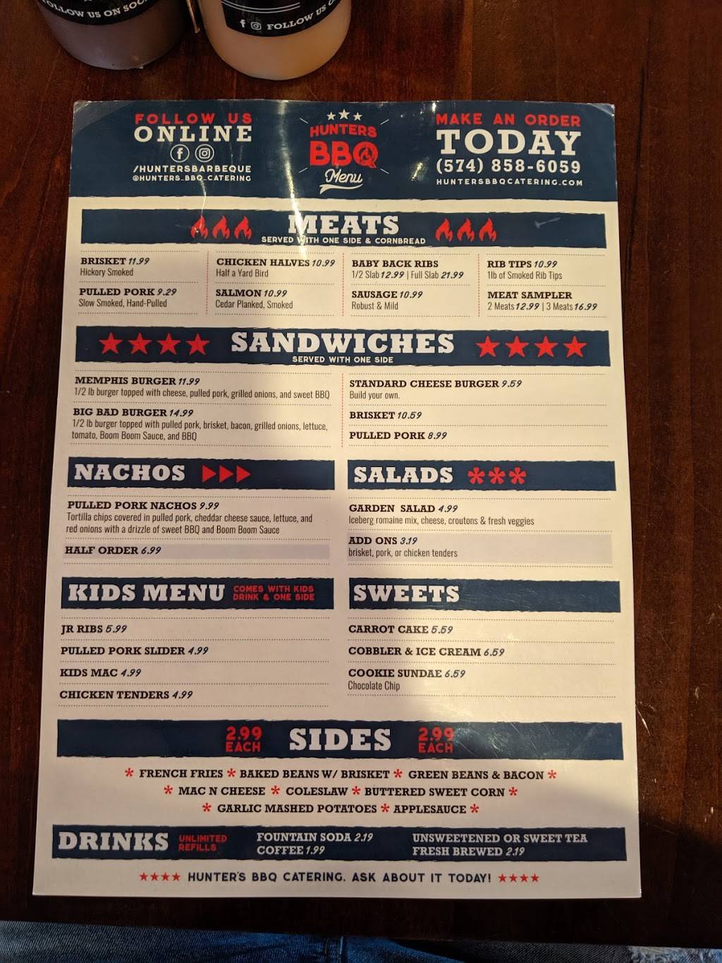 Hunters Barbeque | restaurant | 204 E State St, Etna Green, IN 46524, USA | 5748586059 OR +1 574-858-6059