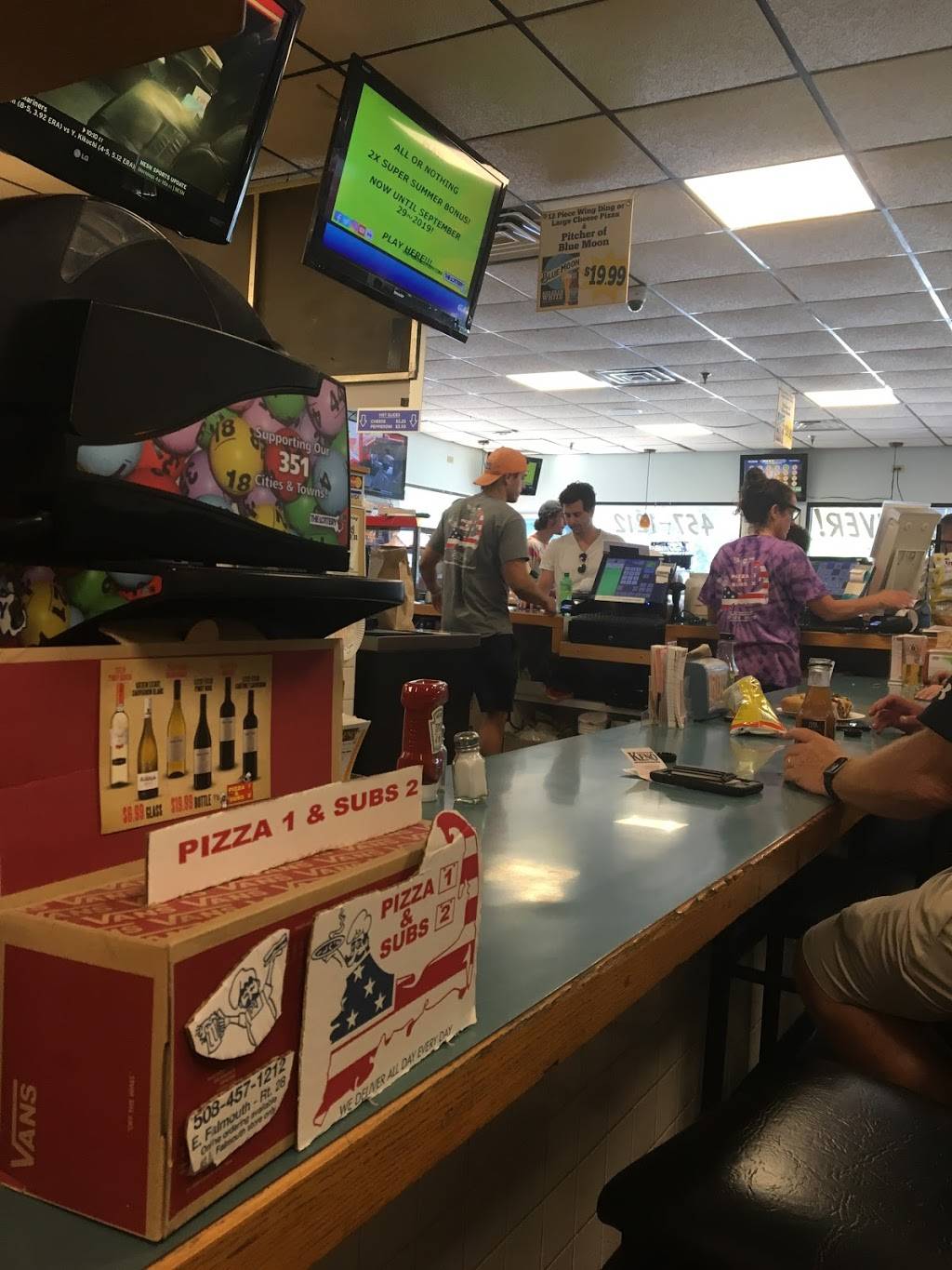 Pizza 1 & Subs 2 | restaurant | 735 MA-28, East Falmouth, MA 02536, USA | 5084571212 OR +1 508-457-1212