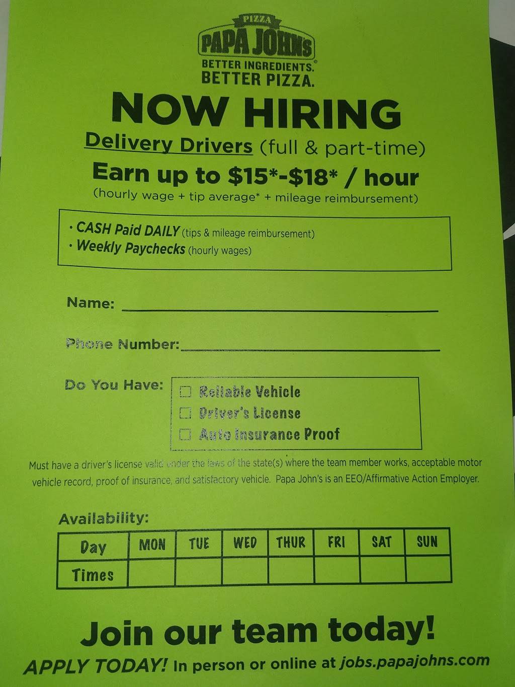 Papa Johns Pizza | restaurant | 6470 Tryon Rd, Cary, NC 27518, USA | 9198515656 OR +1 919-851-5656