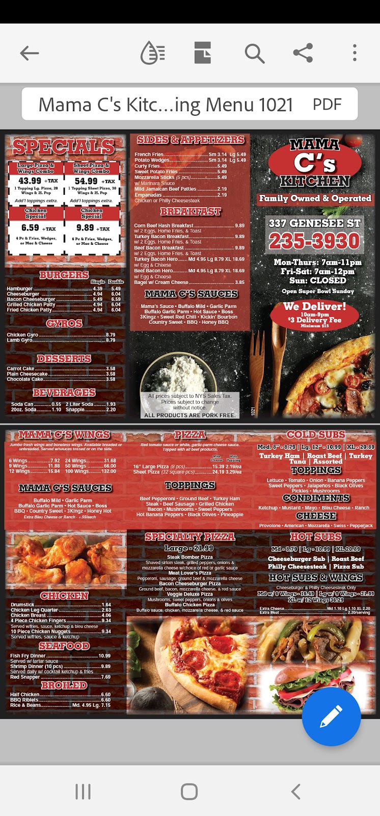 mama Cs kitchen | restaurant | 337 Genesee St, Rochester, NY 14611, USA | 5852353930 OR +1 585-235-3930