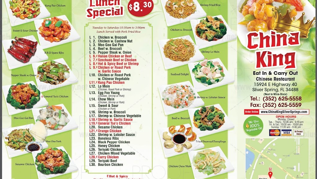 China King | restaurant | 15924 FL-40, Silver Springs, FL 34488, USA | 3526255558 OR +1 352-625-5558