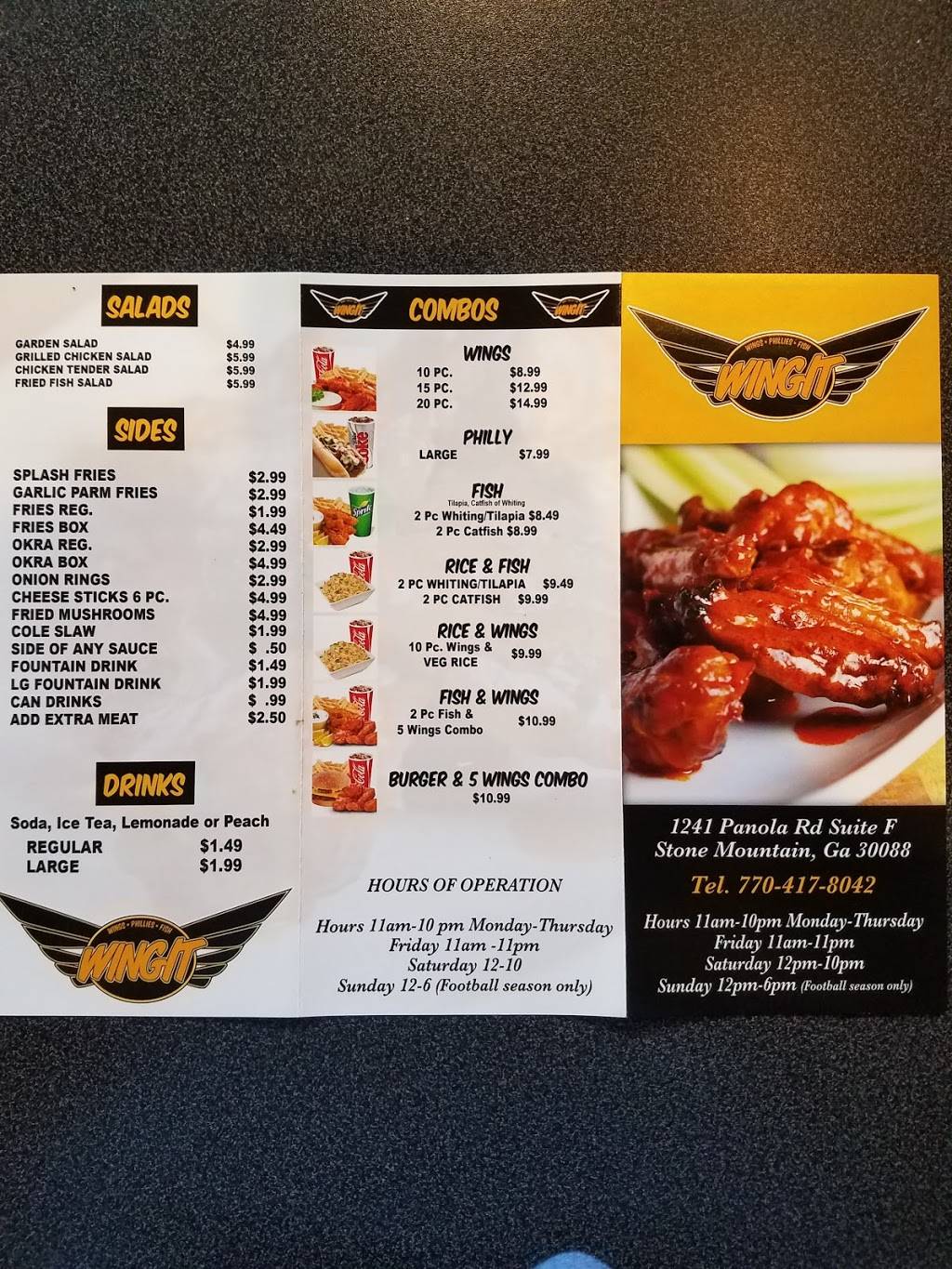 Wing It | restaurant | 1241 Panola Rd suite F, Stone Mountain, GA 30088, USA | 7704178042 OR +1 770-417-8042