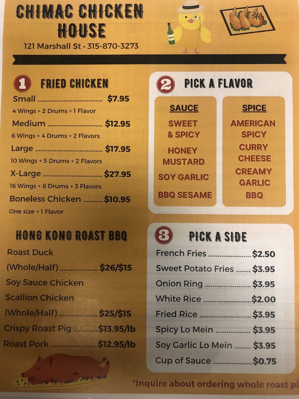 Chimac Chicken House | restaurant | 121 Marshall St, Syracuse, NY 13210, USA | 3158703273 OR +1 315-870-3273