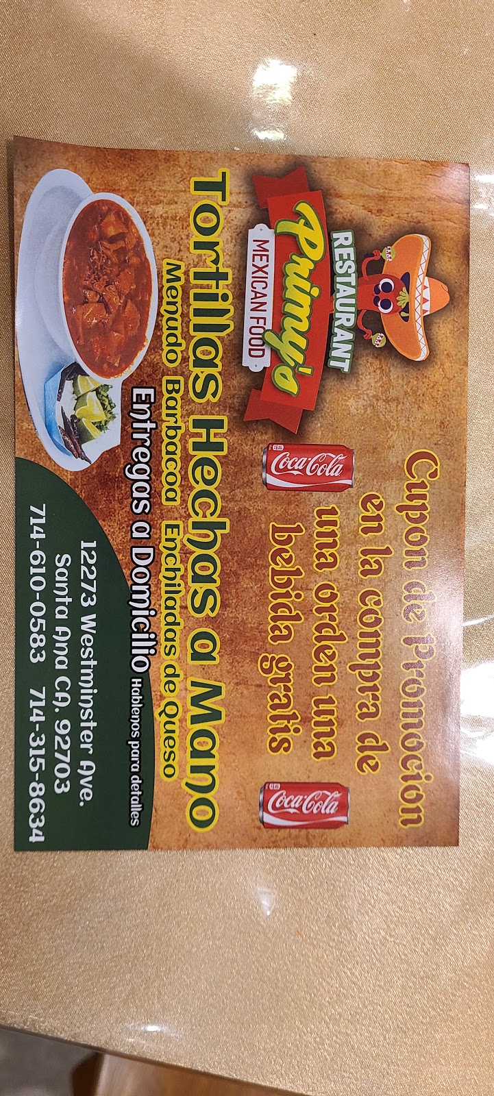 Restaurant primys | restaurant | 12273 Westminster Ave, Santa Ana, CA 92703, USA | 7146100583 OR +1 714-610-0583