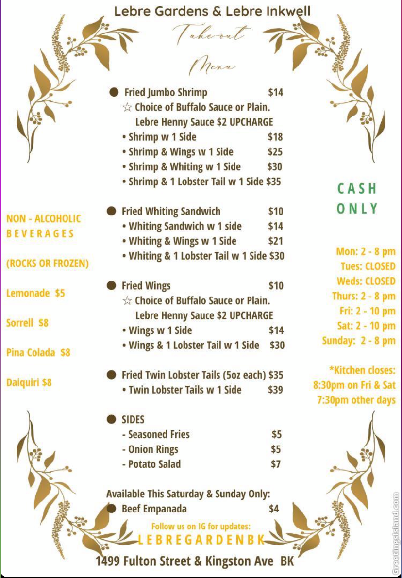 Libre Garden | restaurant | 1499 Fulton St, Brooklyn, NY 11216, USA | 7189260091 OR +1 718-926-0091