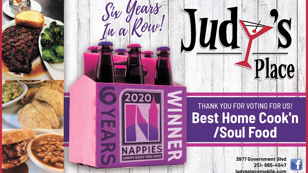 Judys Place | restaurant | 3977 Government Blvd, Mobile, AL 36693, USA | 2516654547 OR +1 251-665-4547