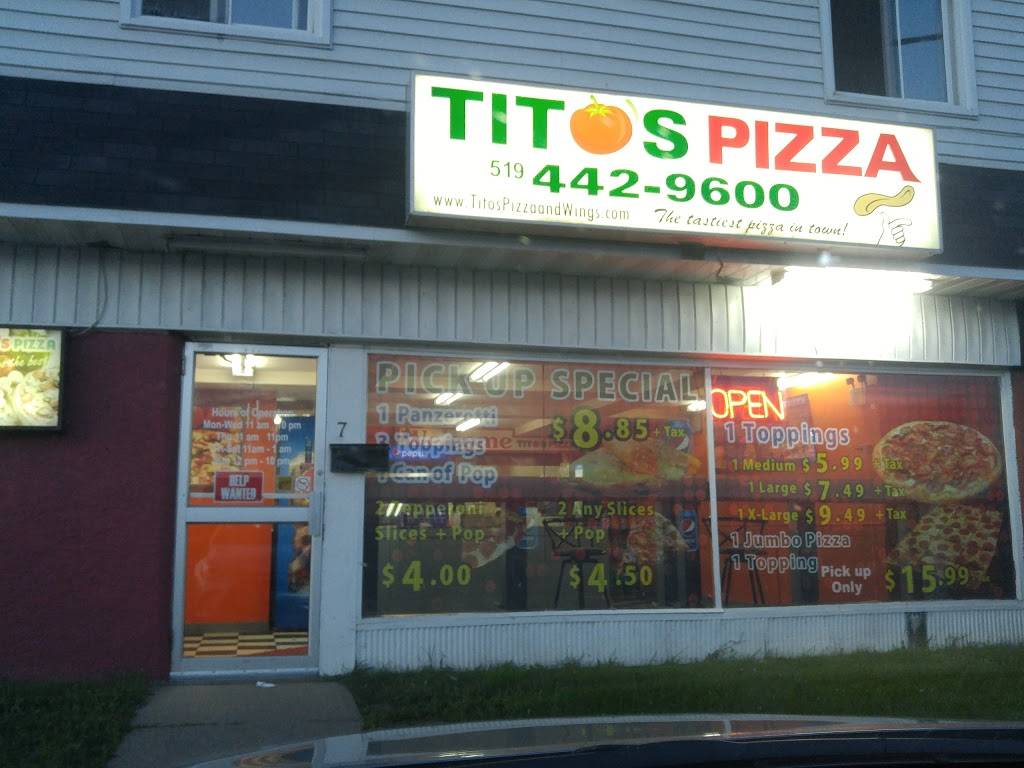 Titos Pizza | restaurant | 7 Market St, Paris, ON N3L 3A3, Canada | 5194429600 OR +1 519-442-9600