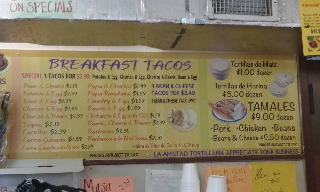 La Amistad Tortilleria | restaurant | 2754 Culebra Rd, San Antonio, TX 78228, USA | 2104350561 OR +1 210-435-0561