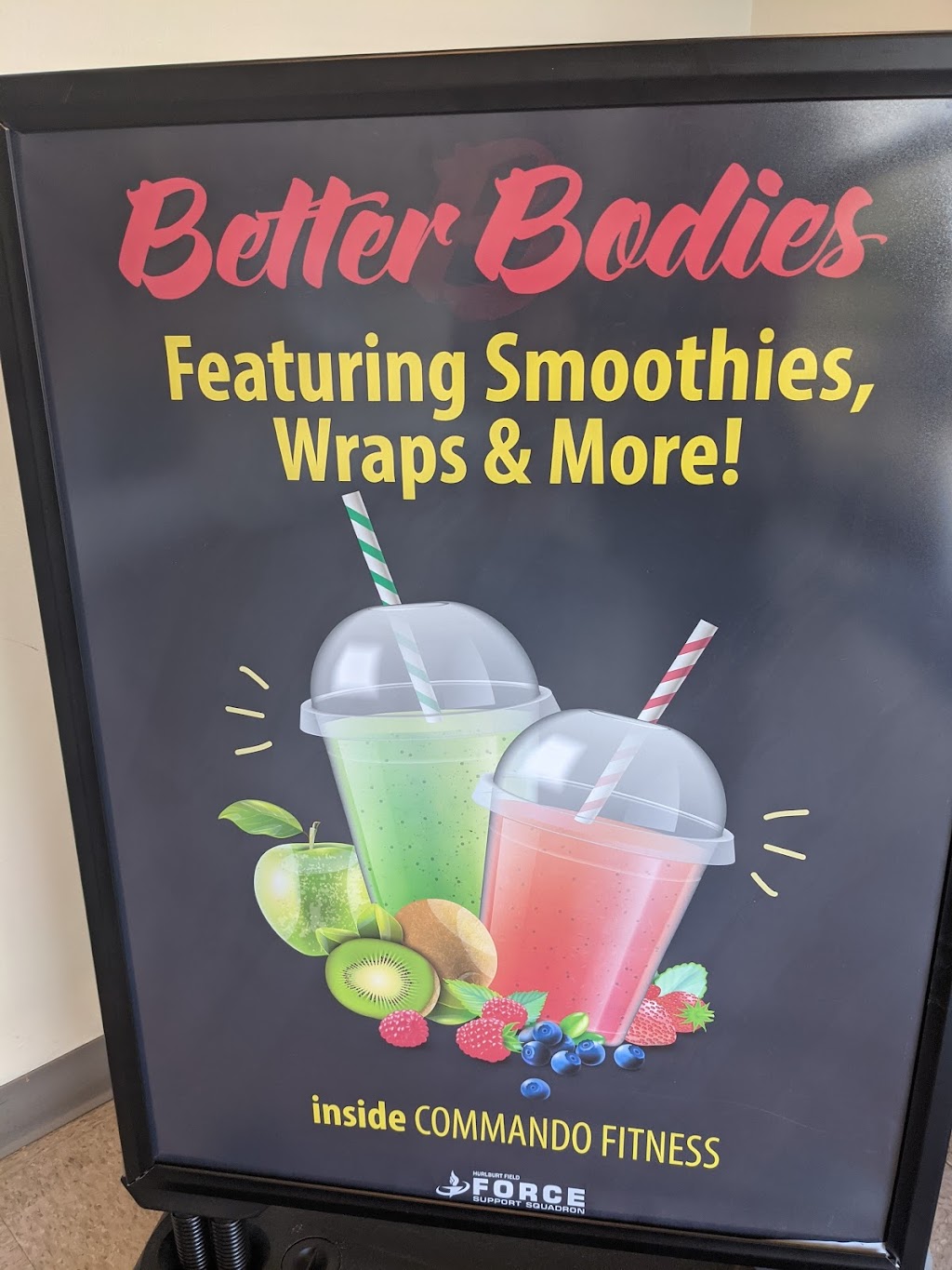 Better Bodies Smoothies and More | restaurant | 452 Cody Ave, Hurlburt Field, FL 32544, USA | 8505810074 OR +1 850-581-0074