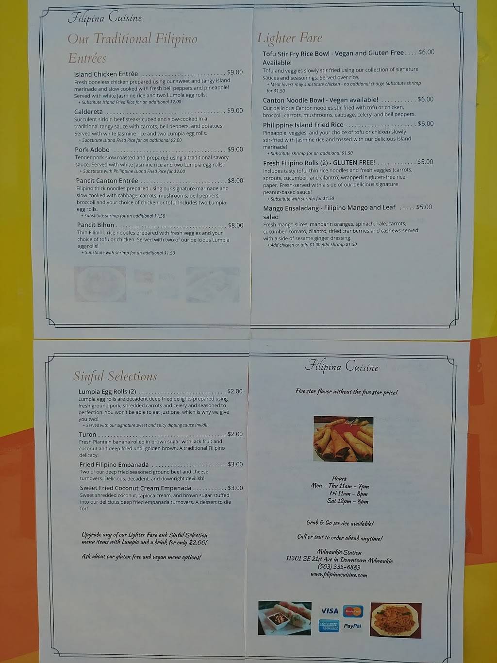 Filipina Cuisine | restaurant | 11301 SE 21st Ave, Milwaukie, OR 97222, USA | 5033336883 OR +1 503-333-6883