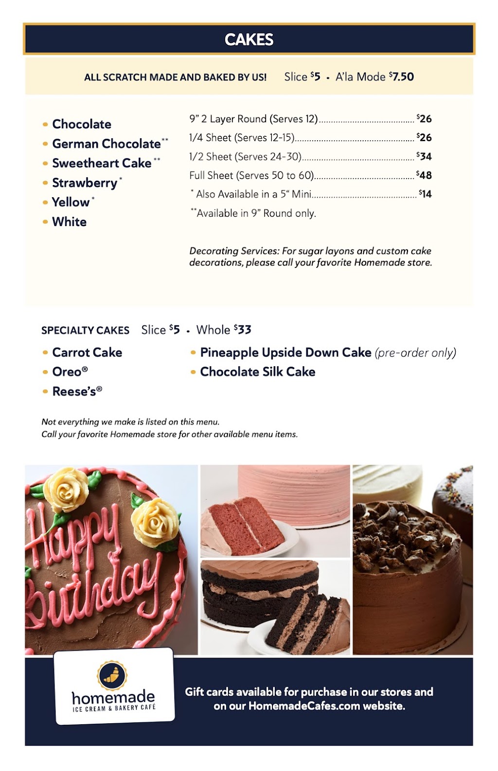 Homemade Ice Cream & Bakery Café | restaurant | 10875 N Michigan Rd, Zionsville, IN 46077, USA | 3172109496 OR +1 317-210-9496