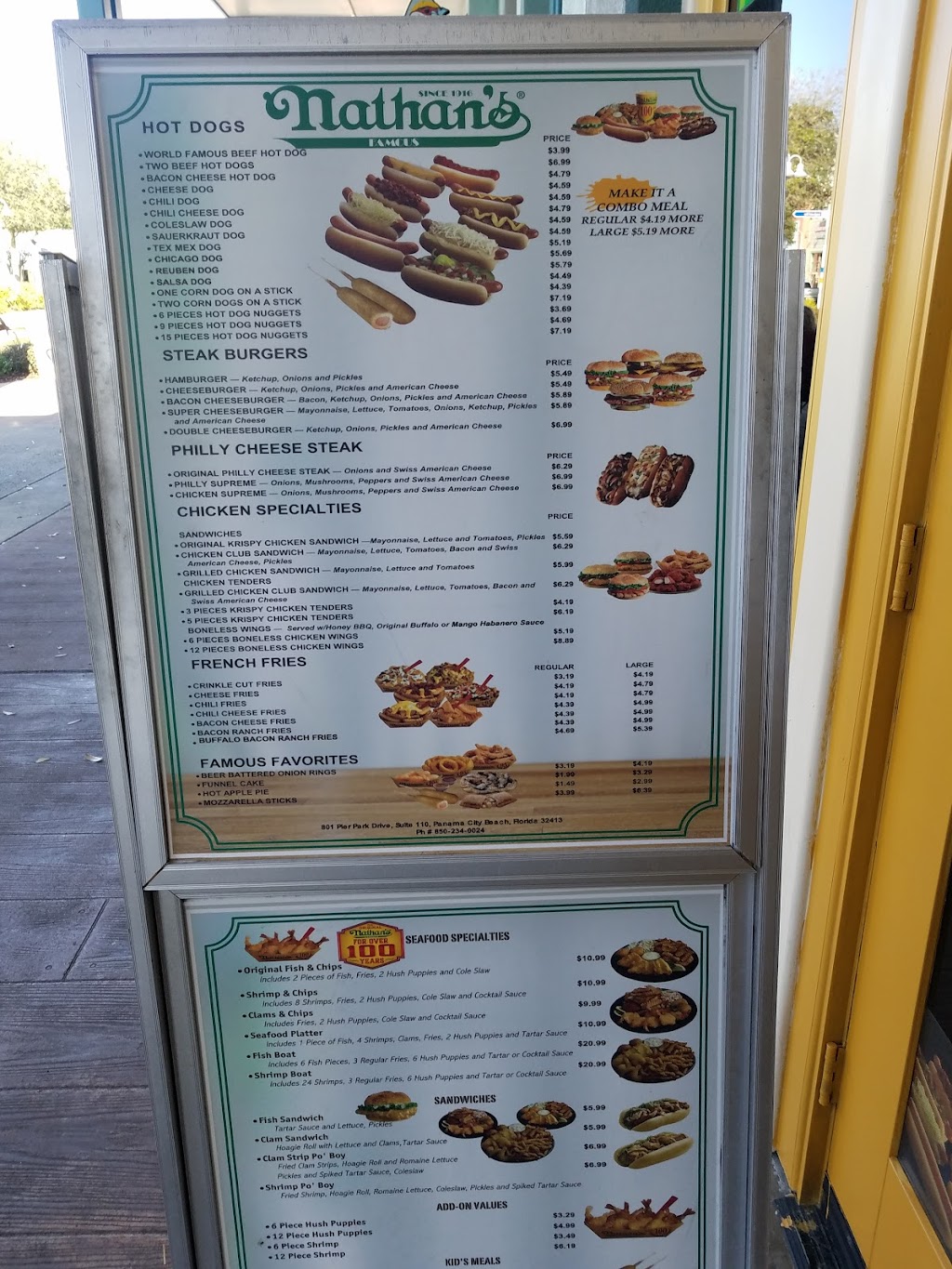 Nathans Famous | restaurant | 801 Pier Park Dr #110, Panama City Beach, FL 32413, USA | 8502340024 OR +1 850-234-0024