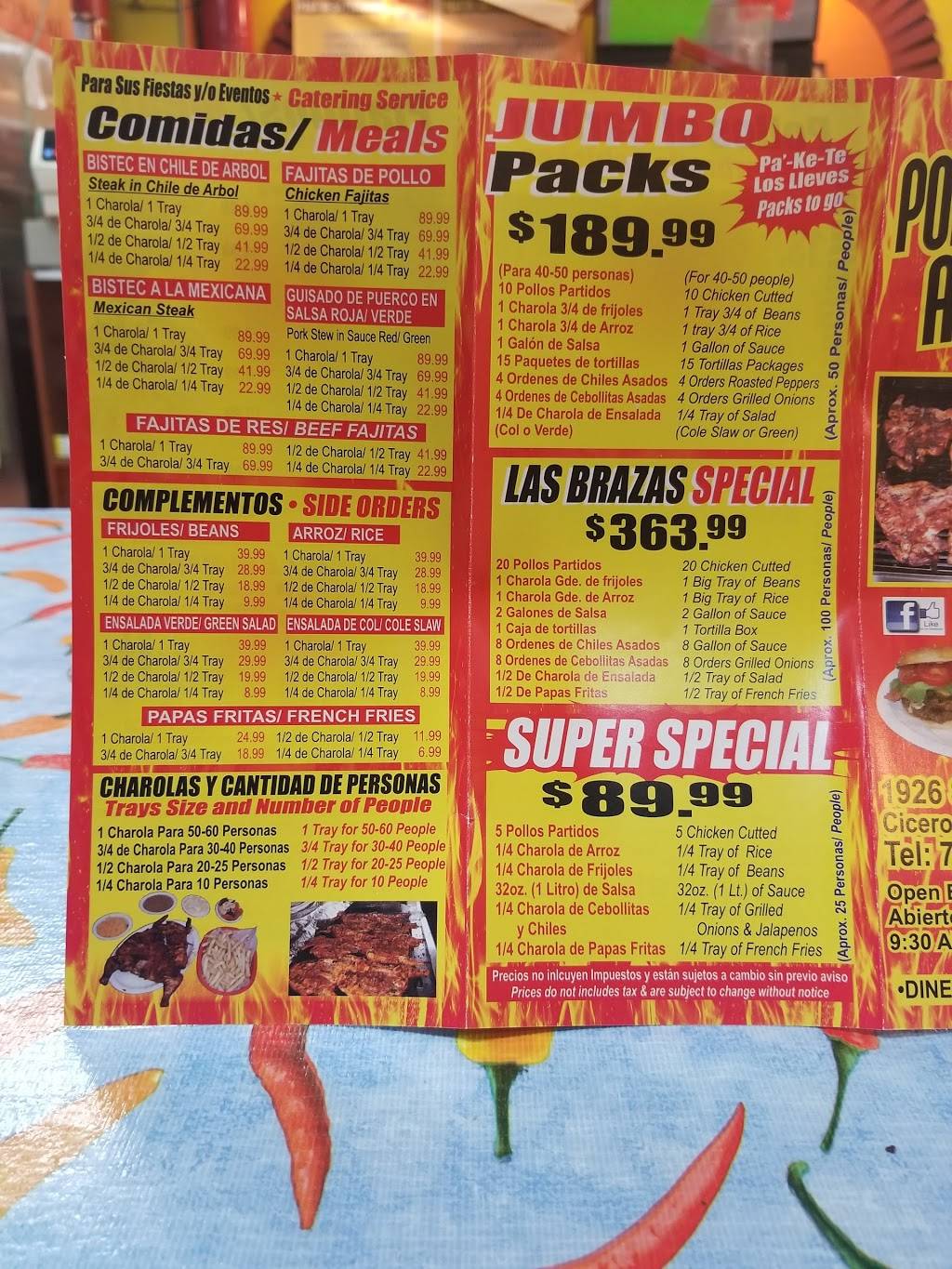 Las Brazas | restaurant | 1926 S Cicero Ave, Cicero, IL 60804, USA | 7082227700 OR +1 708-222-7700