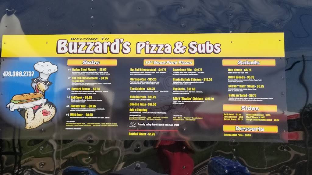 Buzzards Pizza and Subs | restaurant | 8399 Beaver Shores Rd, Rogers, AR 72756, USA | 4793662737 OR +1 479-366-2737