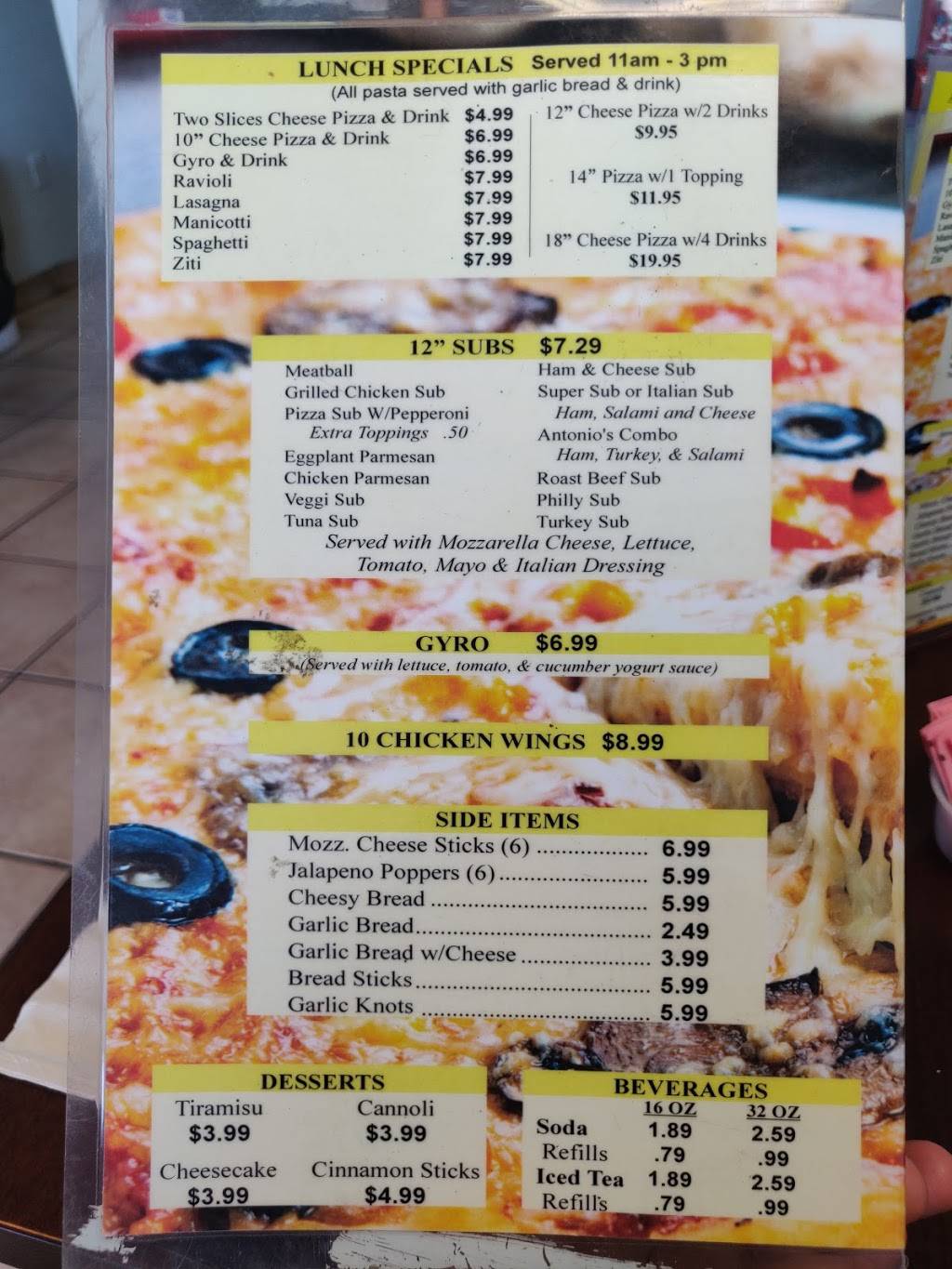 Antonios New York Style Pizza | restaurant | 164 US-17, East Palatka, FL 32131, USA | 3863263770 OR +1 386-326-3770