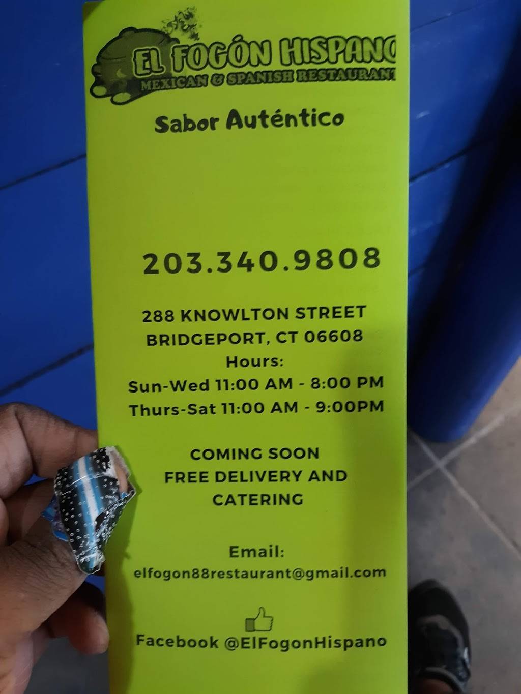 El Fogón Hispano Restaurant | restaurant | 288 Knowlton St, Bridgeport, CT 06608, USA | 2033409808 OR +1 203-340-9808