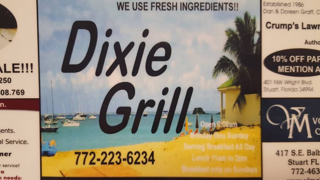 Dixie Grill | restaurant | 3840 SE Dixie Hwy, Stuart, FL 34997, USA | 7722236234 OR +1 772-223-6234
