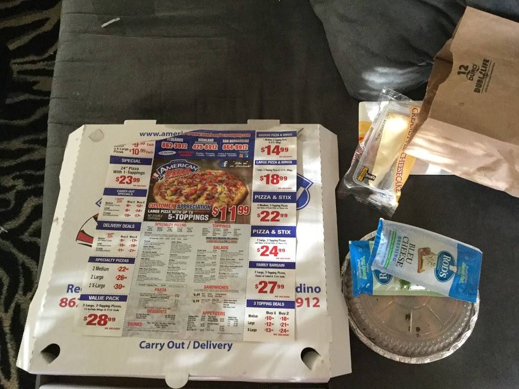 American Pizza Co | restaurant | 7223 Church St, Highland, CA 92346, USA | 9094258912 OR +1 909-425-8912