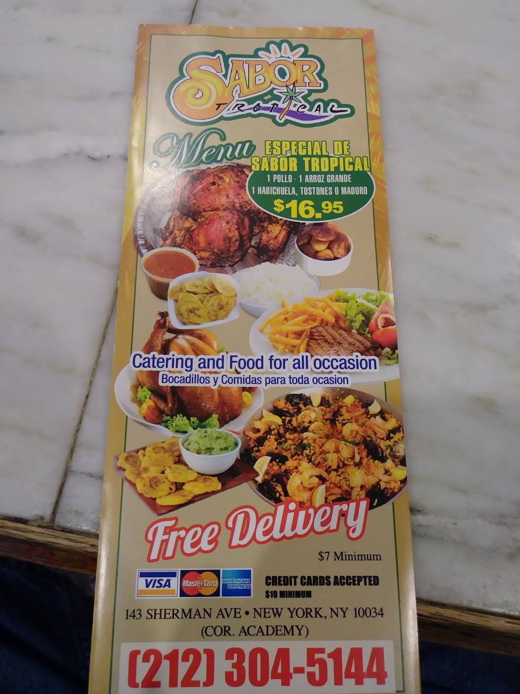 Sabor Tropical | restaurant | 88 Sherman Ave, New York, NY 10034, USA | 2123045144 OR +1 212-304-5144