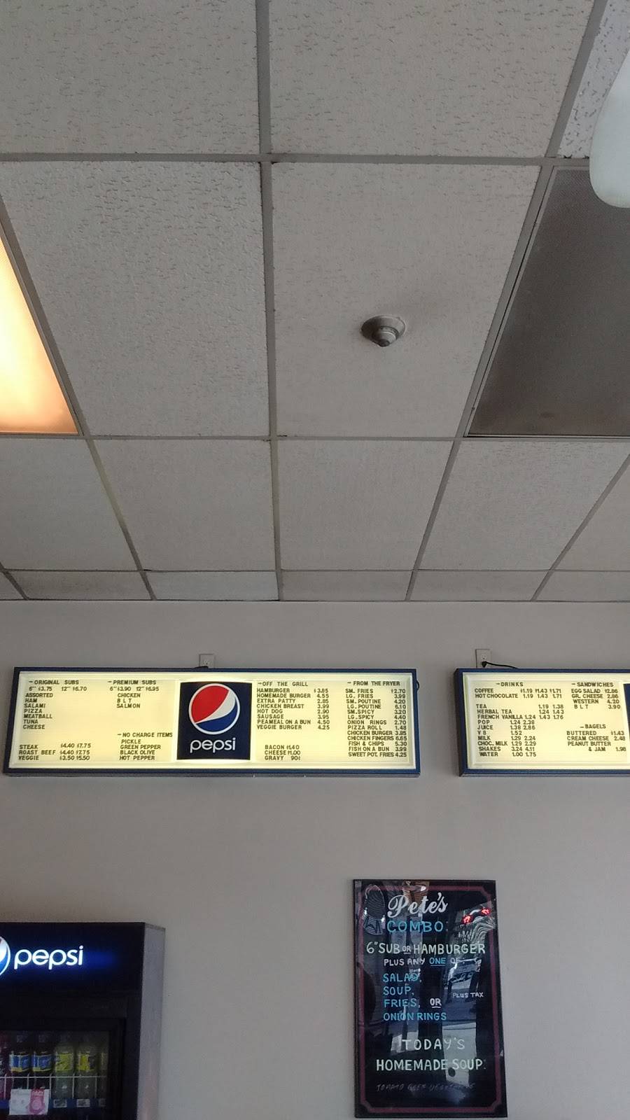 Petes Subs and Burgers | restaurant | 441 George St N, Peterborough, ON K9H 3R6, Canada | 7057421588 OR +1 705-742-1588