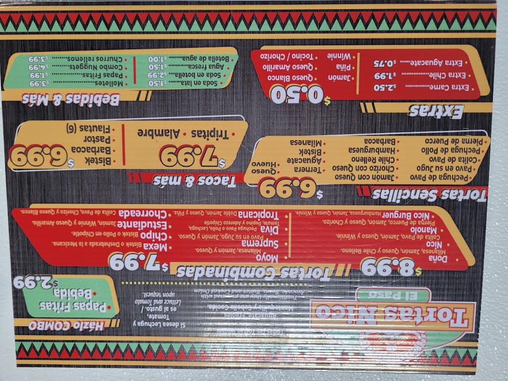 Tortas Nico | restaurant | 7849 N Loop Dr Suite B, El Paso, TX 79915, USA | 9155882394 OR +1 915-588-2394