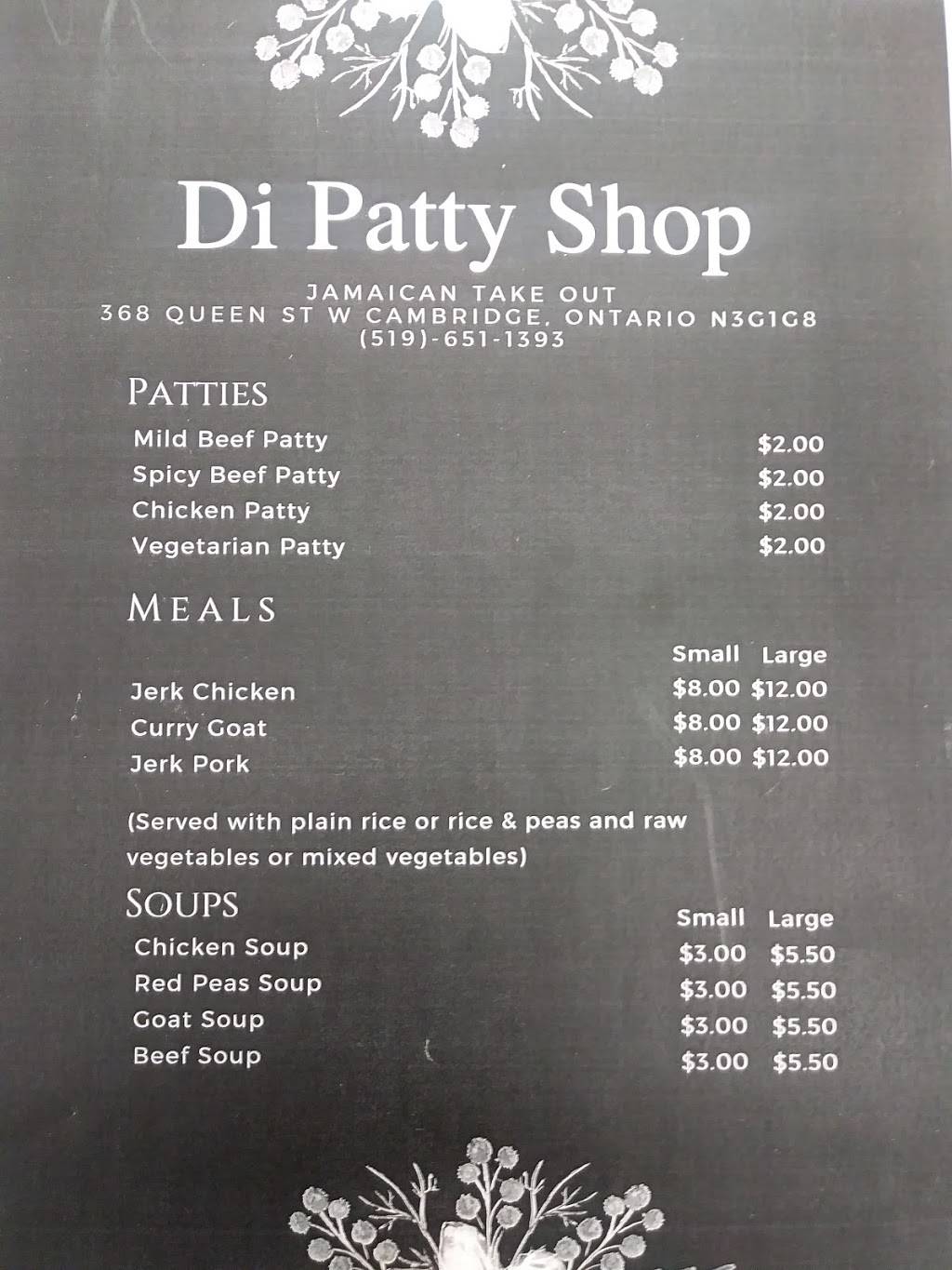 Di Patty Shop | restaurant | 368 Queen St W, Cambridge, ON N3C 1G8, Canada | 5196511393 OR +1 519-651-1393
